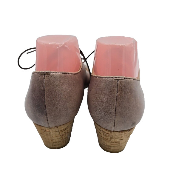 Latigo Shadow Purple Leather Open Toe Lace Up Wedge Sandals Womans Size 9M - Picture 3 of 6